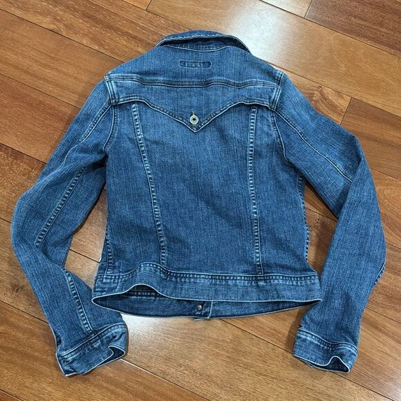 AG Adriano Goldschmied EMILY Women's Blue Denim Jean Jacket Med Wash Size S - Picture 5 of 12